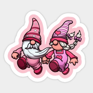 Hopping Gnome Couple In Love Sticker